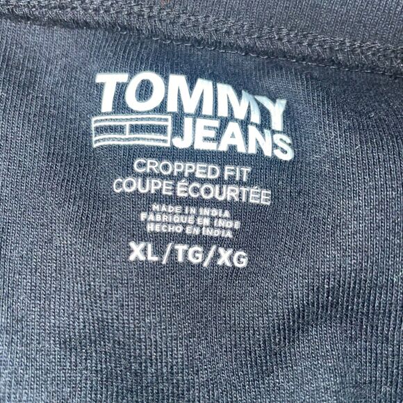 Tommy Jeans Black Cropped Long Sleeve Tee (XL) - Picture 4 of 4